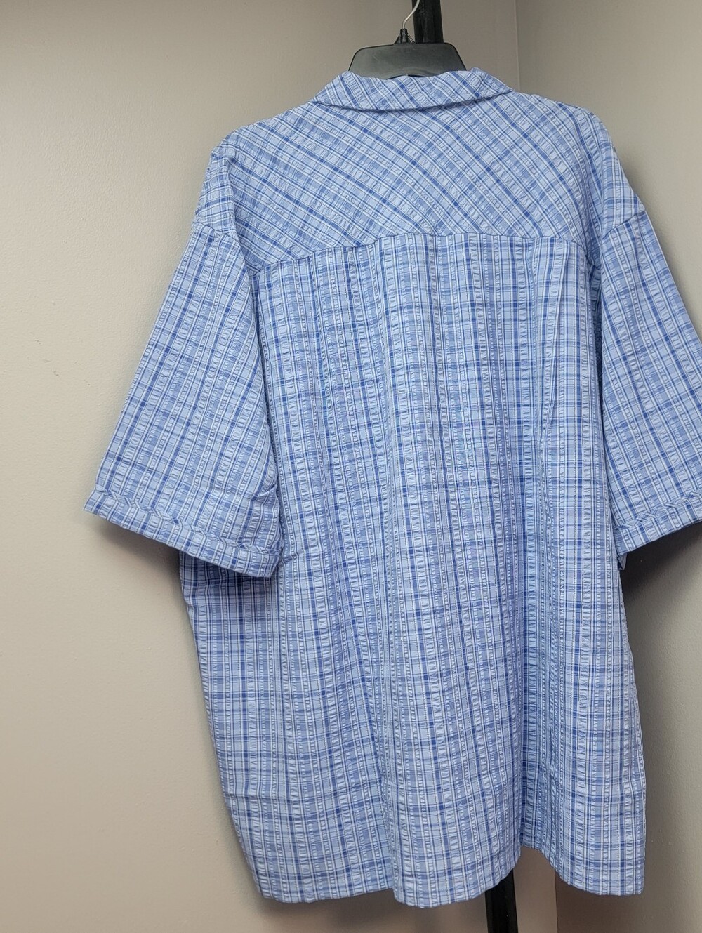 Blackhawk! Warrior Mens XXL 1700 Shirt Blue White Plaid Short Sleeve Lightweight - Picture 6 of 12